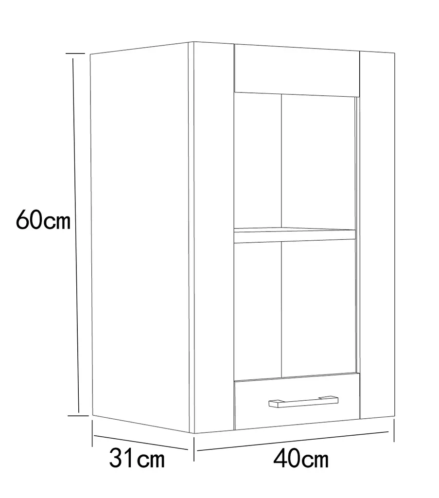 Meuble Haut de Cuisine 40 cm VCM Colura - Armoire Suspendue de Rangement - 5