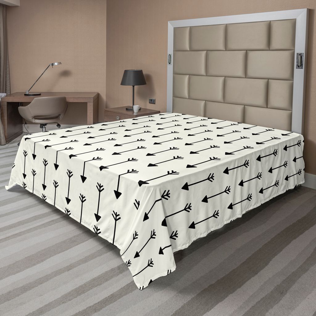 ABAKUHAUS Pfeil Bettlaken, Pfeil Muster Auf Retro Hintergrund Ethnische Tribal Tools Boho Style Kunstdruck, weiches bequemes oberes Bettlaken für ...
