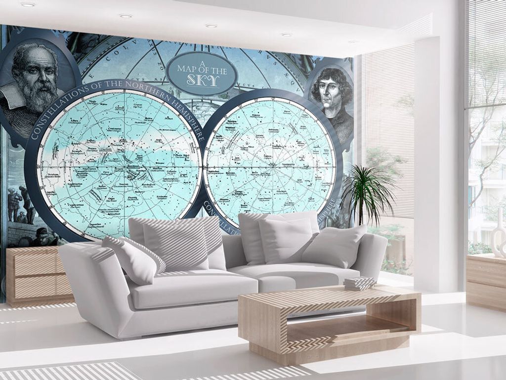 Vlies Fototapete 400x280 cm Tapeten Wandtapete XXL Sternzeichen Atlas Foto Vintage Antik Welt f-A-0088-a-c