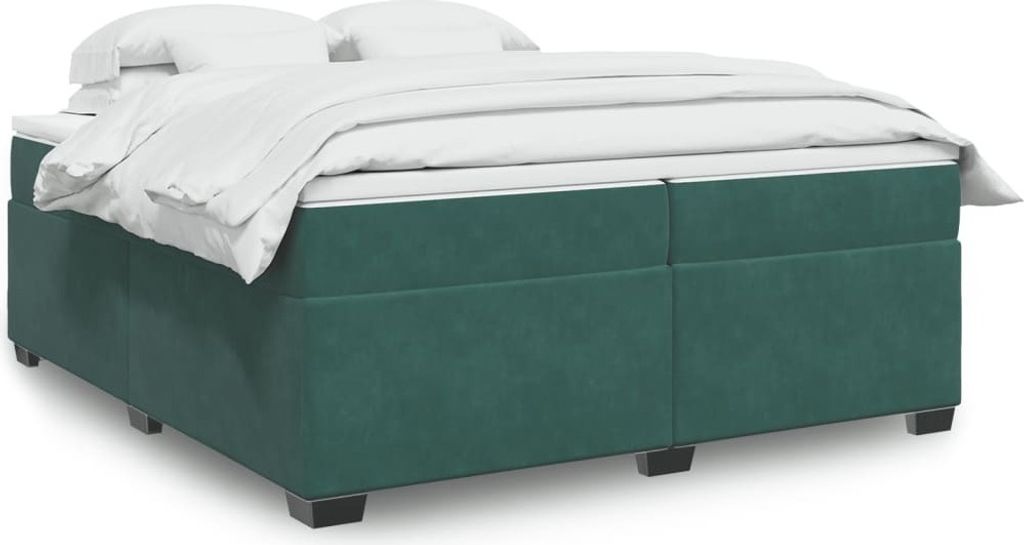 Möbel Boxspringbett mit Matratze Dunkelgrün 200x200 cm Samt - Klassische Betten 3285308