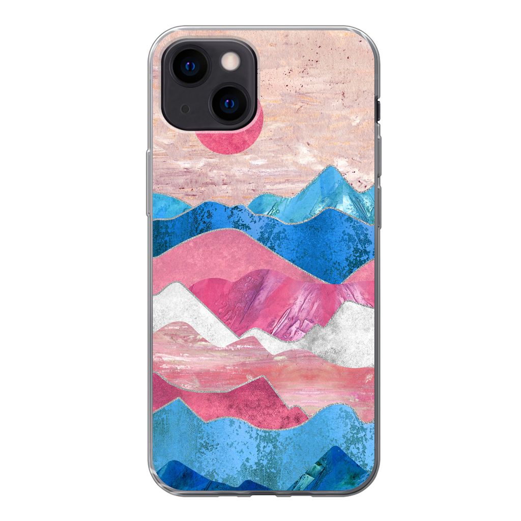 MuchoWow Handyhülle Schutzhülle Hülle für iPhone 13 mini Stolz - Transgender - Marmor Silikon Softcase Handy Hülle - Softcase