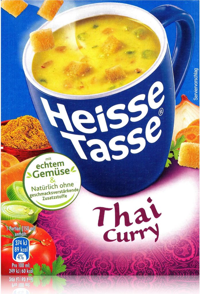 Heisse Tasse Thai Curry mit Croûtons 3 Beutel á 19,2g (1er Pack)