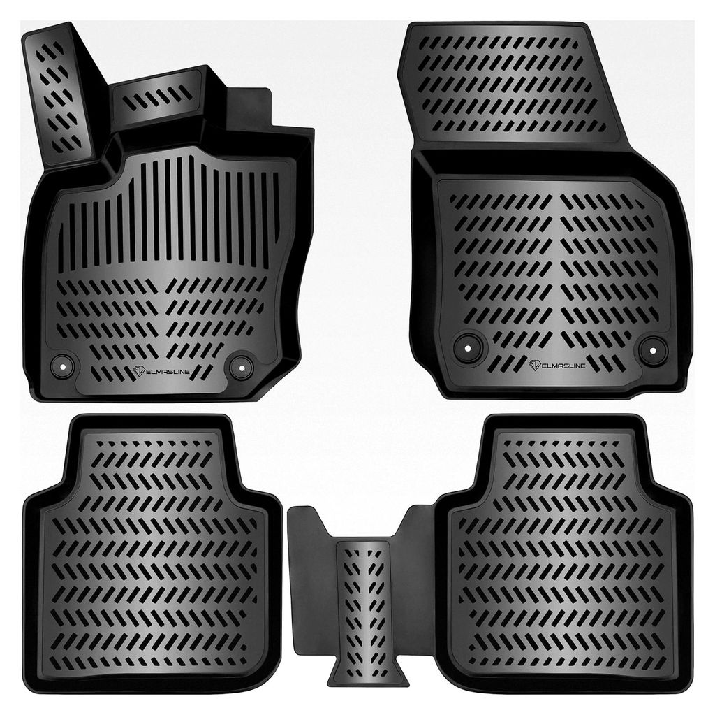 3D Gummimatten Set für Dacia DOKKER 2012-2021 | Hoher 5cm Rand Fußmatten - Zubehör