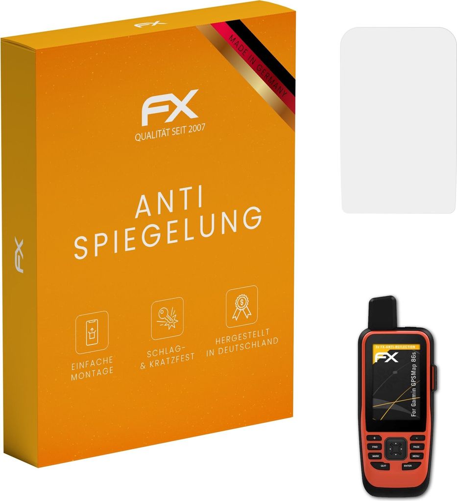 atFoliX FX-Antireflex 3x Schutzfolie kompatibel mit Garmin GPSMap 86s Displayfolie
