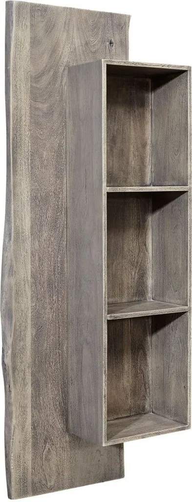 MASSIVMOEBEL24 Étagère Murale 50x22 Acacia Gris Taupe PURE ACACIA #411