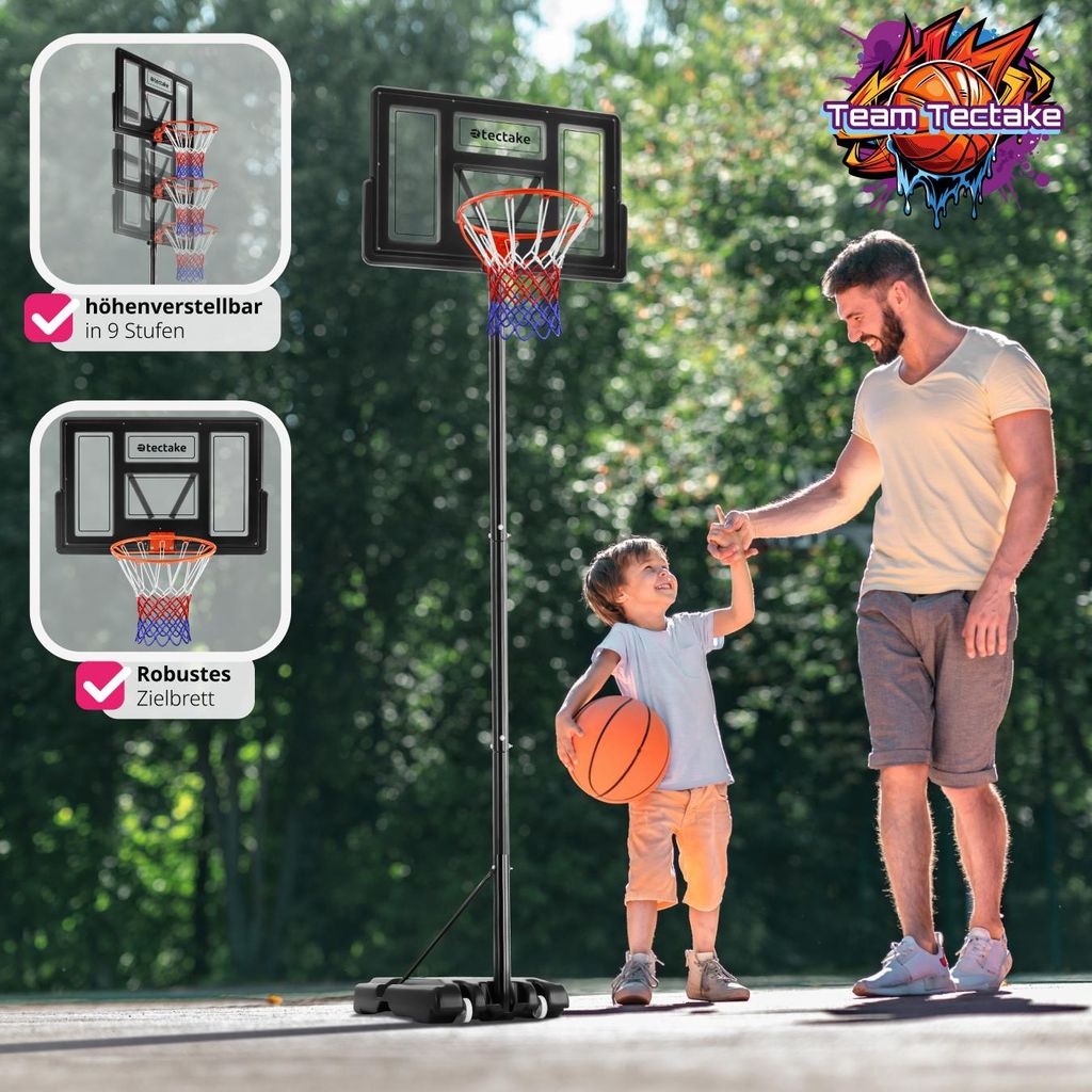tectake® Basketballkorb Dirk Outdoor mit Rollen, inklusive Produktbild 
