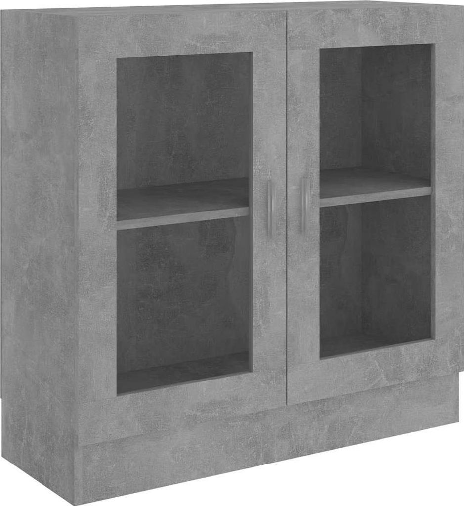 vidaXL Vitrinenschrank Betongrau 82,5x30,5x80 cm Holzwerkstoff