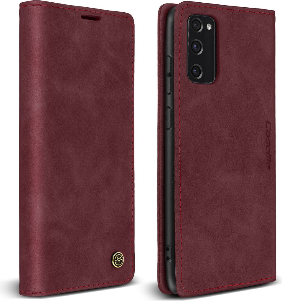 Samsung Galaxy S20 FE Vintage Hülle, Brieftasche und Standfunktion – Rot