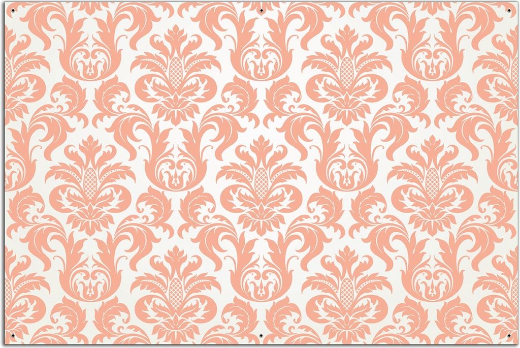 Wallario Outdoor-Poster für Garten oder Balkon, Motiv Königliche Schnörkelei in weiß und orange, in ca. 61 x 91,50 cm