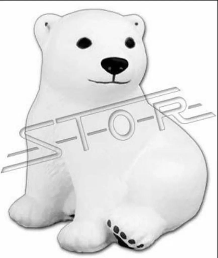 Décoration de jardin ours blanc 21cm pour aménager un parterre fleuri
