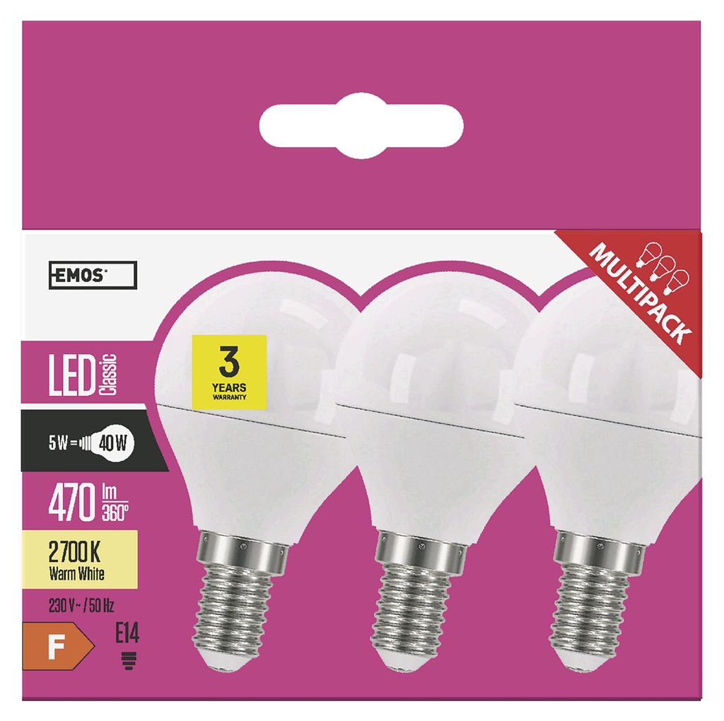 EMOS LED-lamp Classic Mini Globe / E14 / 5 W (equivalent Productafbeelding 