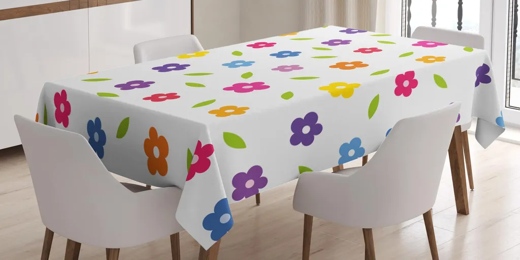Tovaglia Esterna ABAKUHAUS 140x240 Idrorepellente Fiori Colorati