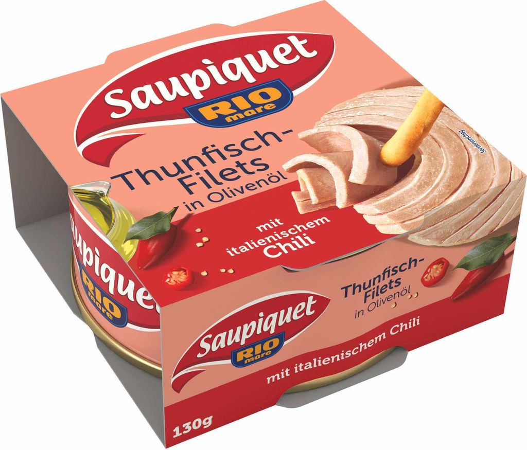 Saupiquet Filets de thon à l'huile d'olive et au piment Image du produit 