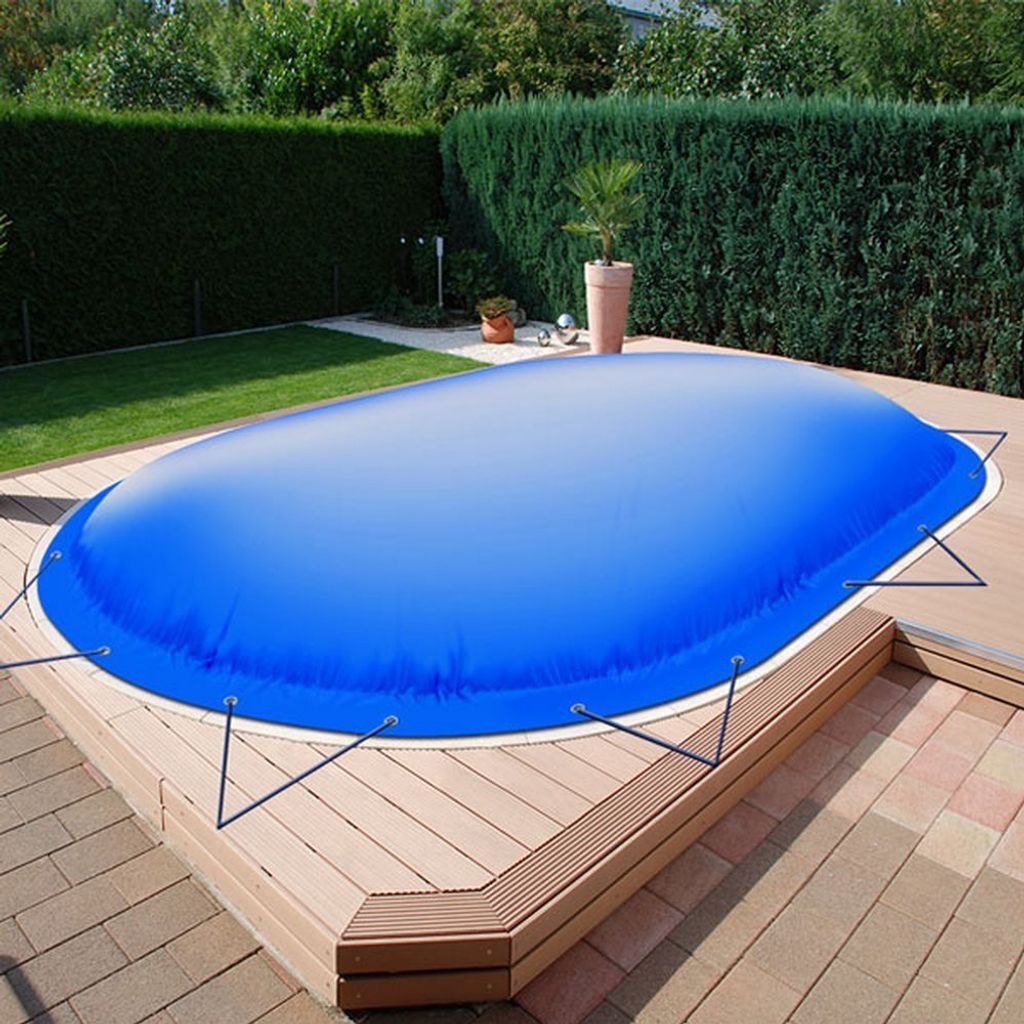 Aufblasbare Poolabdeckung Ovalpool 900 x 500 cm I Oval Pool 9 x 5 m I blau (RAL5002)
