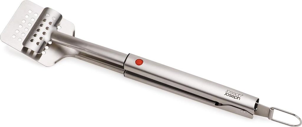 Joseph Joseph GrillOut Zange, mit einziehbarem Kopf und 2-in-1-Design, perfekt für die Handhabung von Lebensmitteln auf dem Grill, Edelstahl, e...