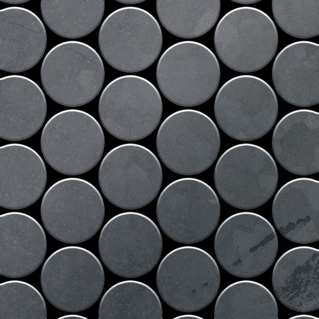 Mosaik Fliese massiv Metall Rohstahl gewalzt grau 1,6mm stark Medallion-RS