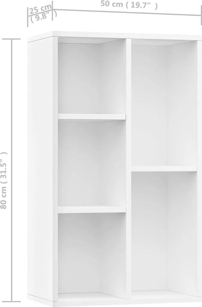 Meuble Rangement Entrée Blanc 50x80 cm - Buffet Bas Bois Compact - 11