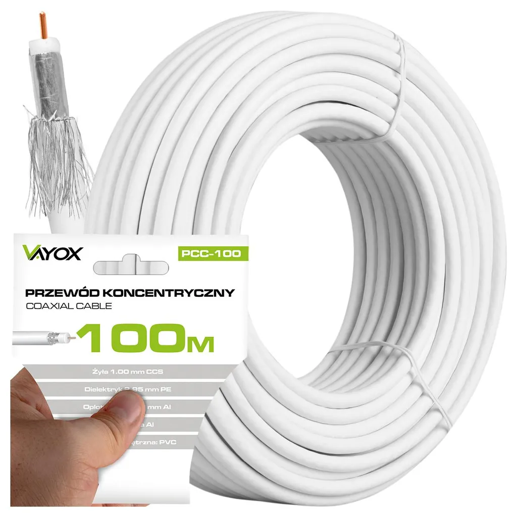 Câble coaxial pour installation décodeur TNT Vayox 100m