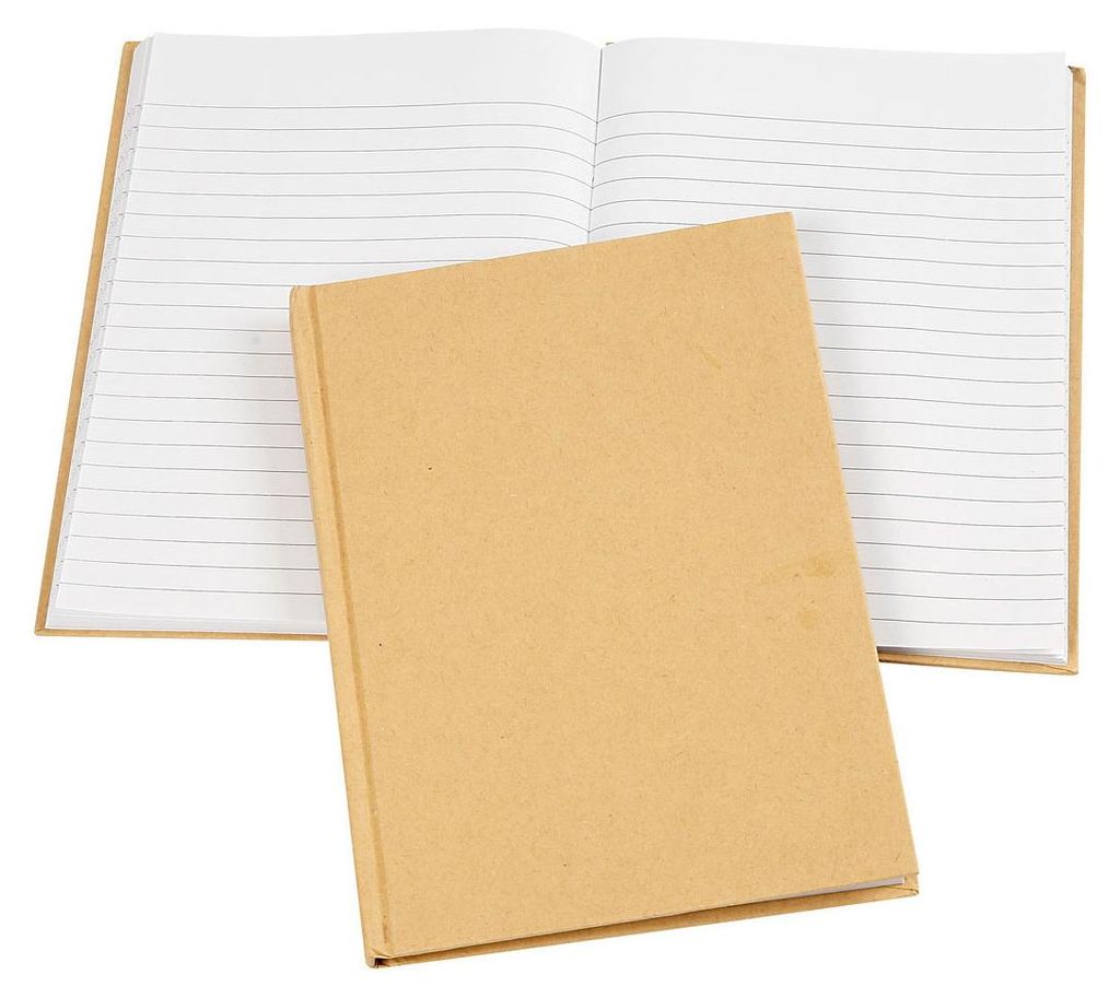 Notizbuch A5 Hardcover Naturpapier, braun, 80 Blatt, Produktbild 