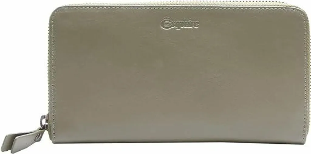 Esquire Peru Zip Around Olive: Portafoglio Manageriale in Pelle RFID