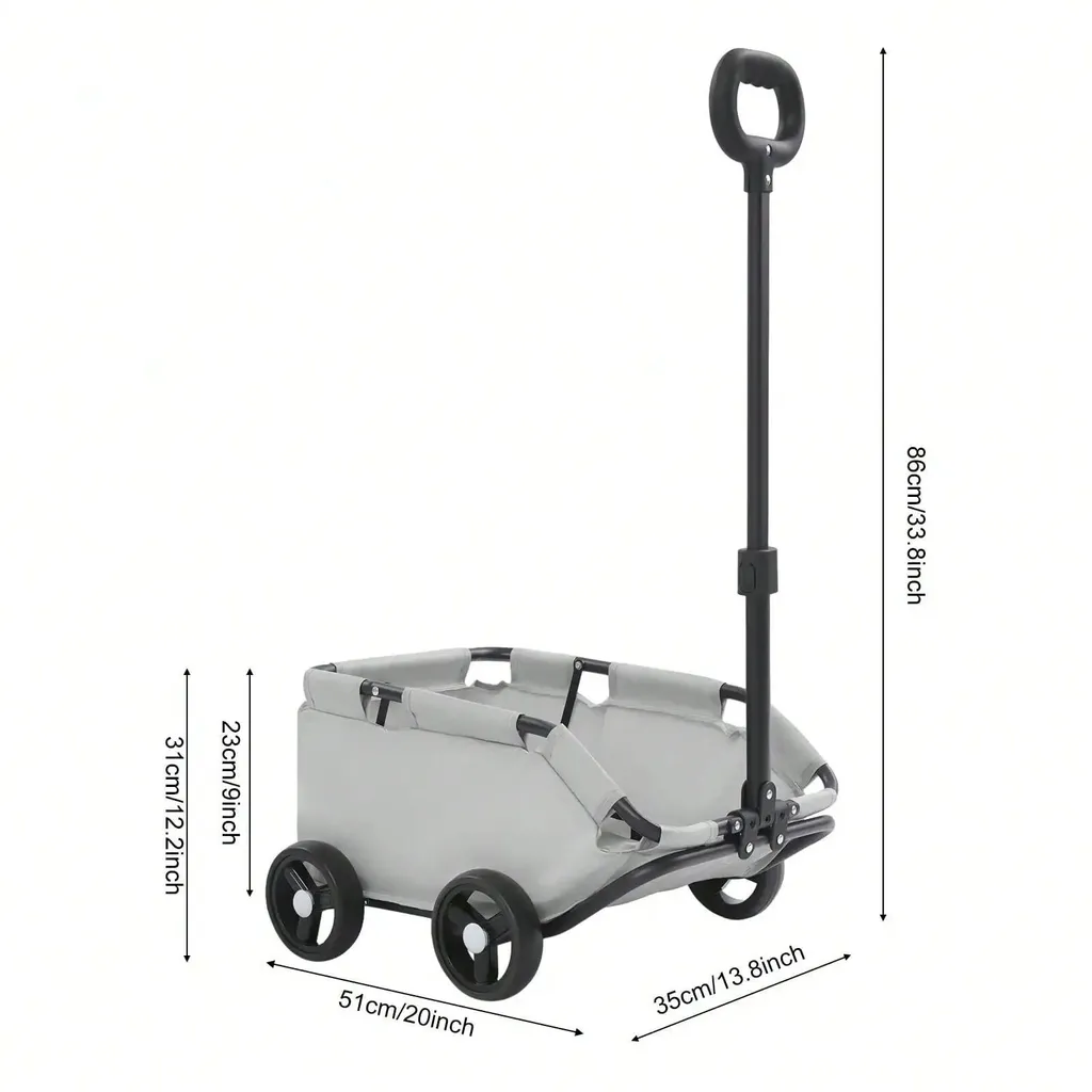 Poussette pour petits animaux pliable et portable avec traction réglable