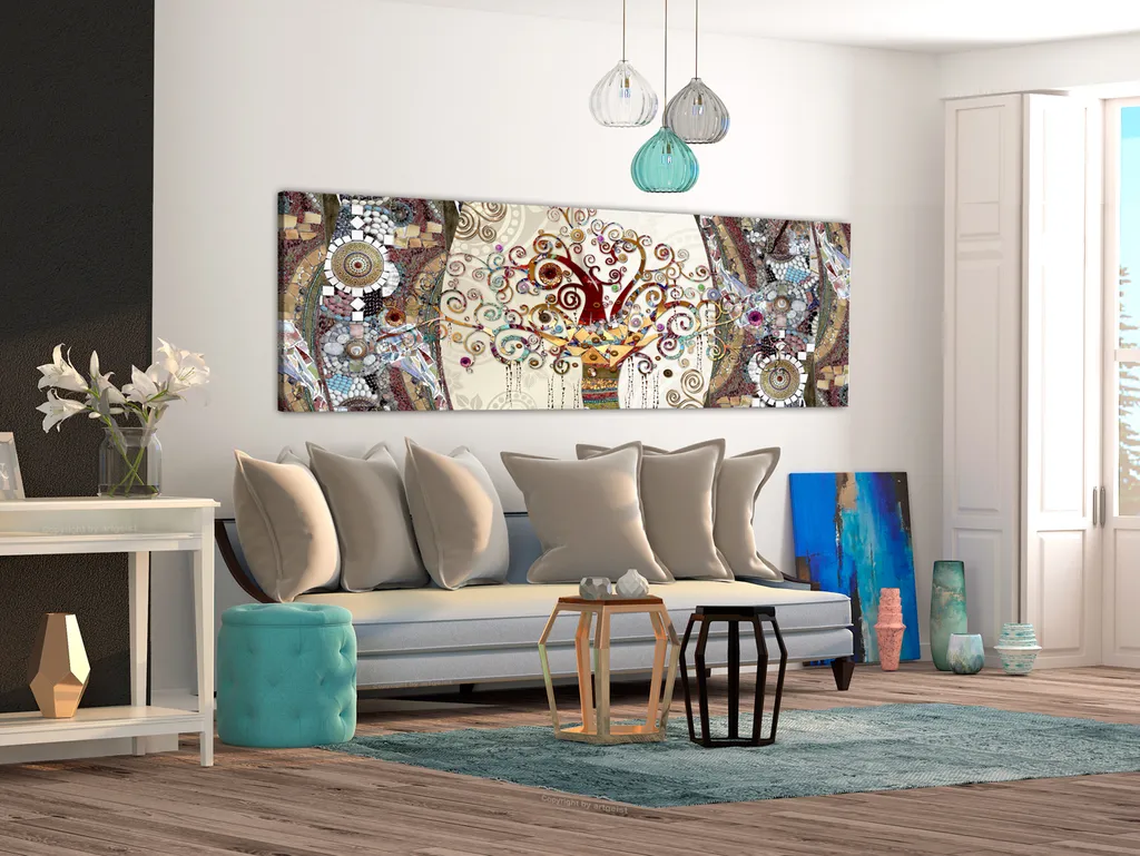 Quadro Astratto Mosaico 120x40 cm - Arredo Moderno in TNT di Qualità - 5
