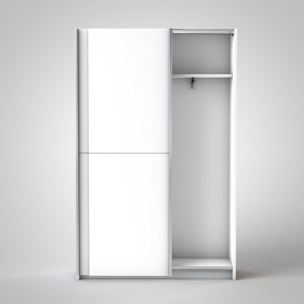 Fast Schiebetürenschrank 125 cm Weiß Produktbild 8
