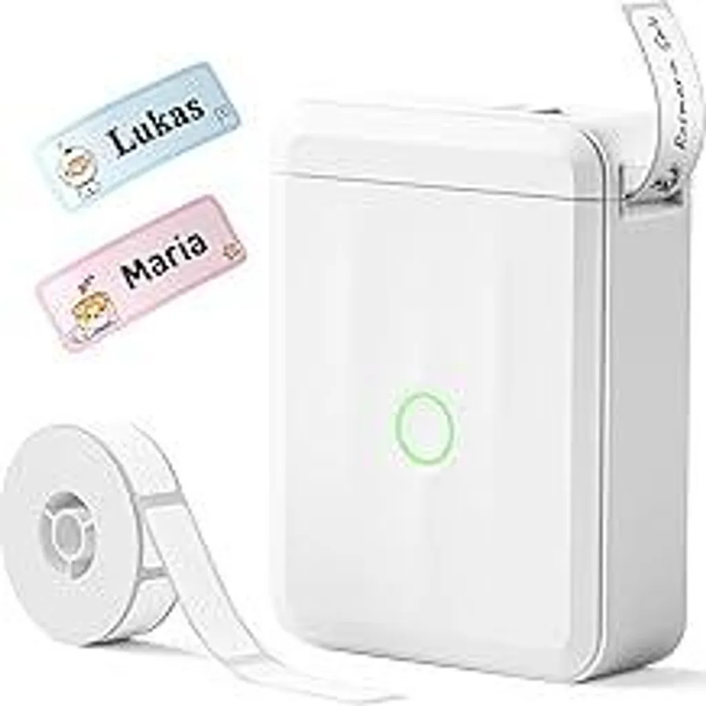 NIIMBOT Etichette adesive personalizzate Stampante per etichette, D110 Etichette Bluetooth, con etichette impermeabili 155 pezzi/rotolo, per casa, ufficio, scuola, asilo