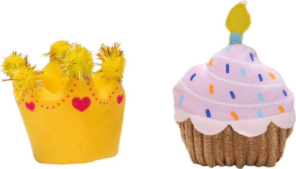 Beeztees Katzenspielzeug Partycupcake und Krone Produktbild 