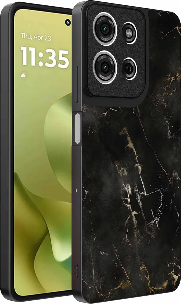 Cover Motorola Moto G86 Marmo Nero Luxury - Custodia TPU Smartphonica