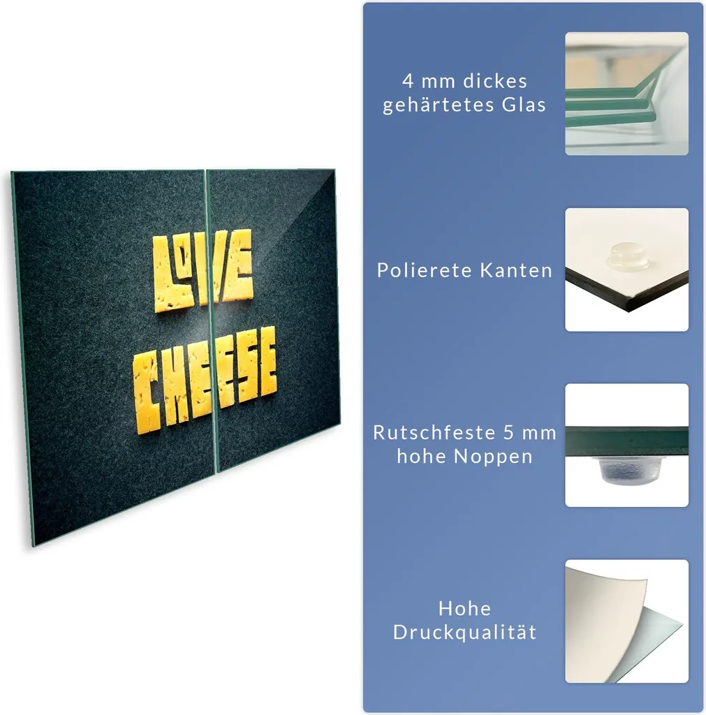 Copri Piano Cottura Induzione 2 Pezzi 40x52 Paraspruzzi Scuro Ceran - 8