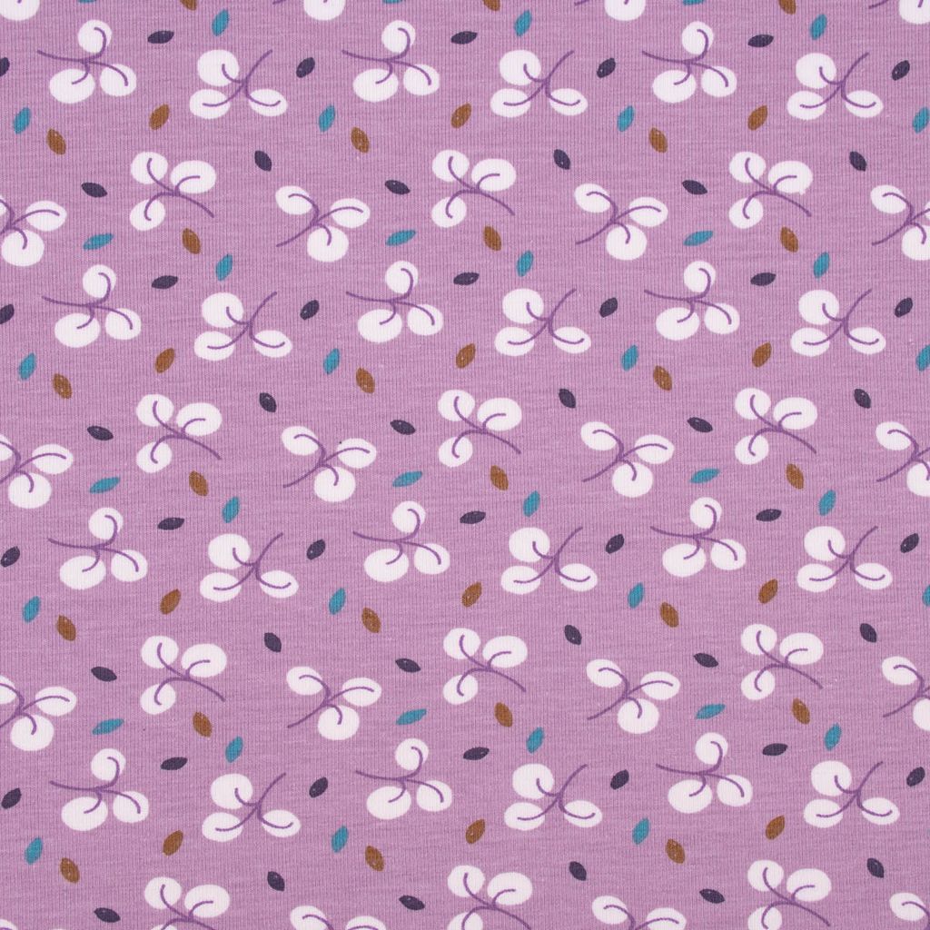 Baumwolljersey Jerseystoff Bulhup Allover Violet lila 1,45m Breite