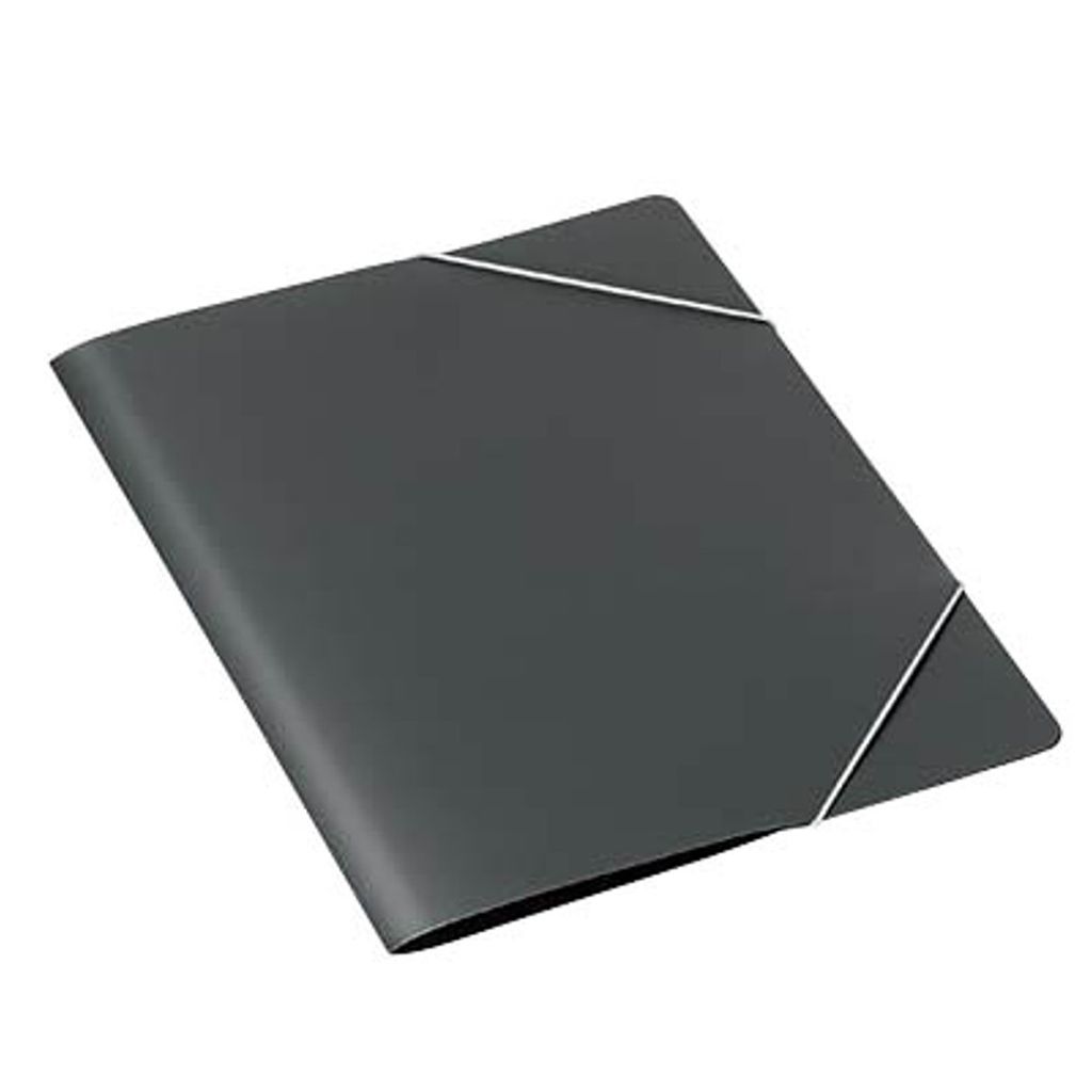 Elba Span folder, PP Anthracite, 23 cm, 31,5 cm, Silber, 10 Stück