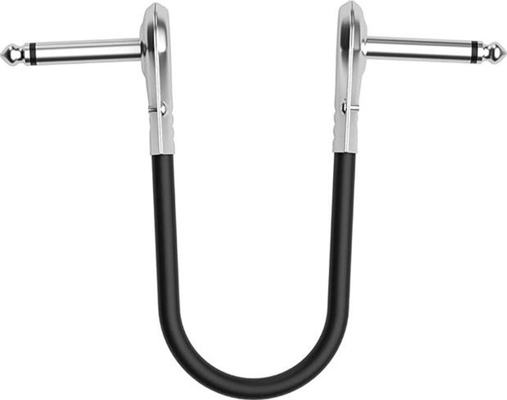 INF 6,35mm Klinke auf Klinke 90 Grad Flachkopf Gitarren Effektpedal Kabel 15 cm
