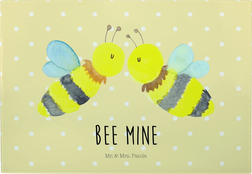 Mr. & Mrs. Panda Vesperplatte Biene Liebe - Gelb Pastell - Produktbild 