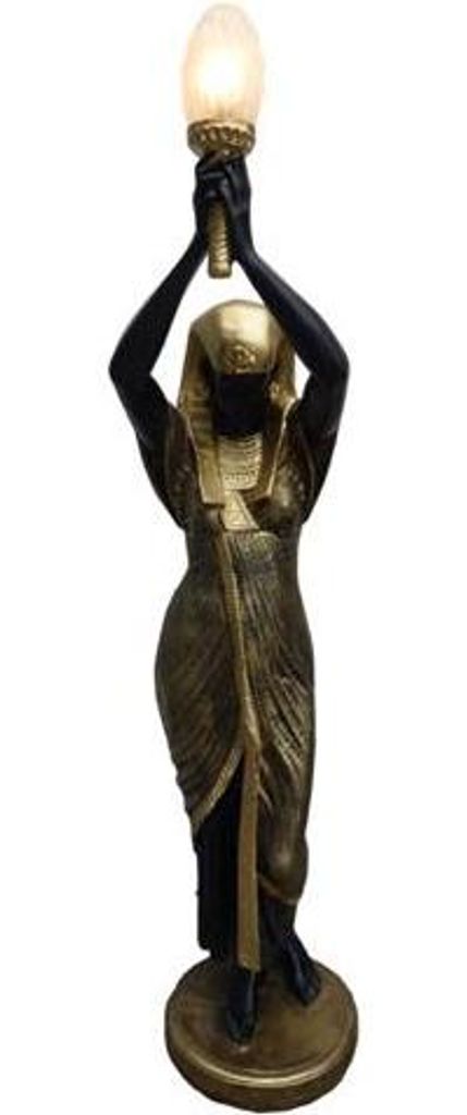 Skulptur Ägypterin Kleopatra Stand Steh Leuchte Sklavin Lebensgroß Figur 190 cm