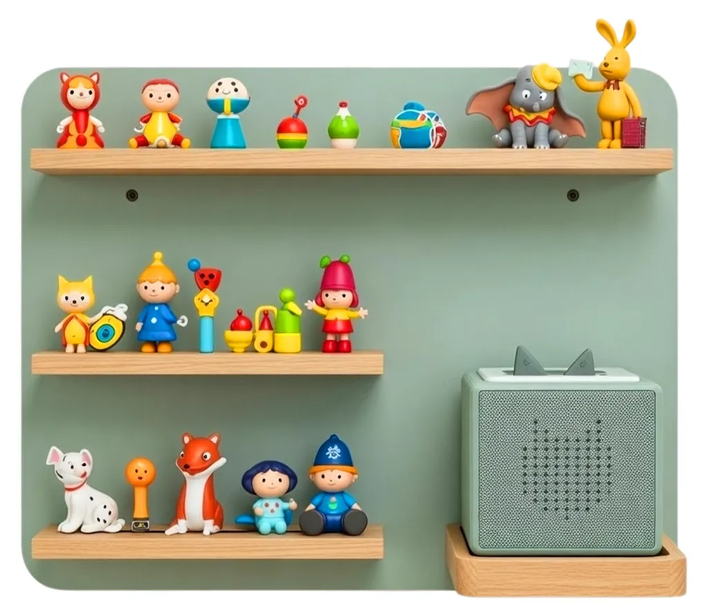 Relaxdays Toniebox Baguette Royale - Étagère Murale pour Figurines Tonies