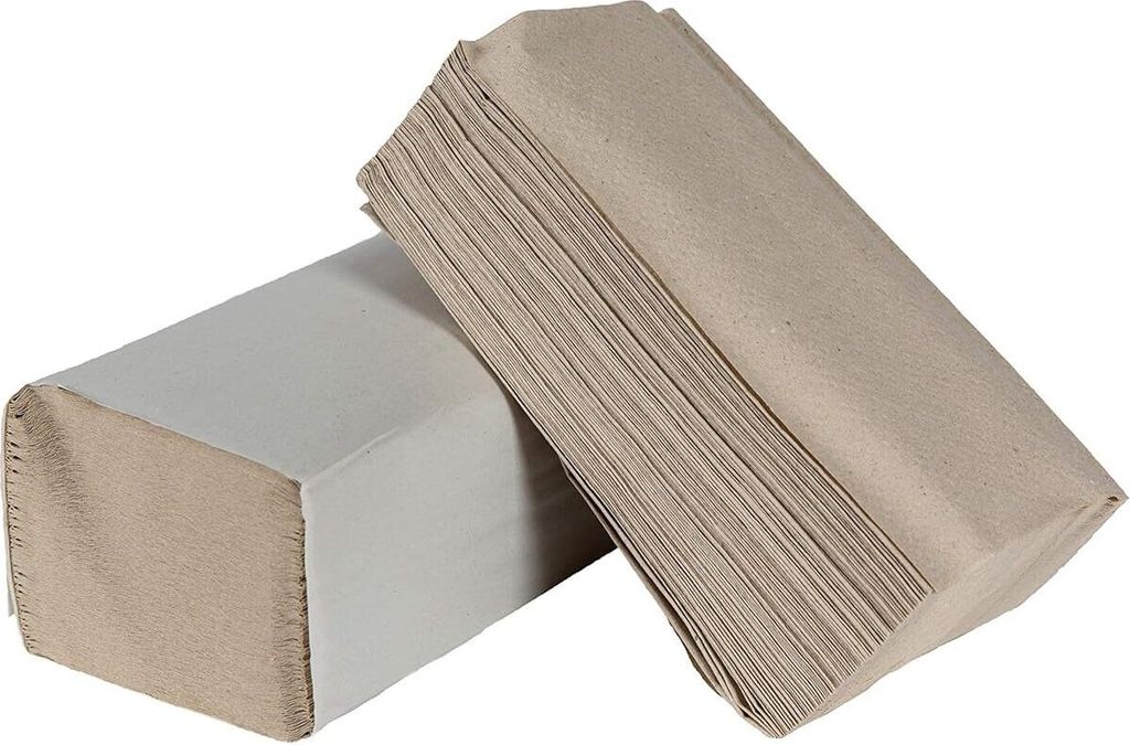 KURTT - (2x 5000) Stück Premium Papierhandtücher grau - 1-lagig 25 x 23 cm ZZ Faltpapier natur - Allzweckpapiertücher, Spender geeignet Handtuch...