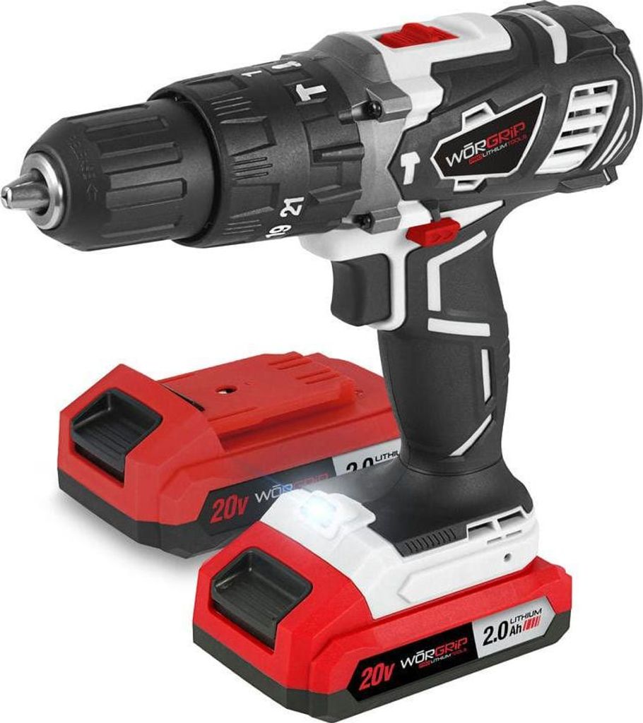 Worgrip Schlagbohrmaschine 2 Akkus 2.0ah 20v Silber One Size / EU Plug 220V Silber One Size
