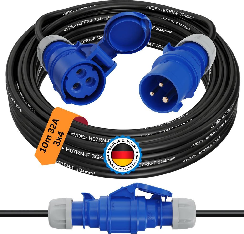 CEE Verlängerung H07RN-F 3G4 3x4 PCE 32A IP44 5 -50m, Länge:40m