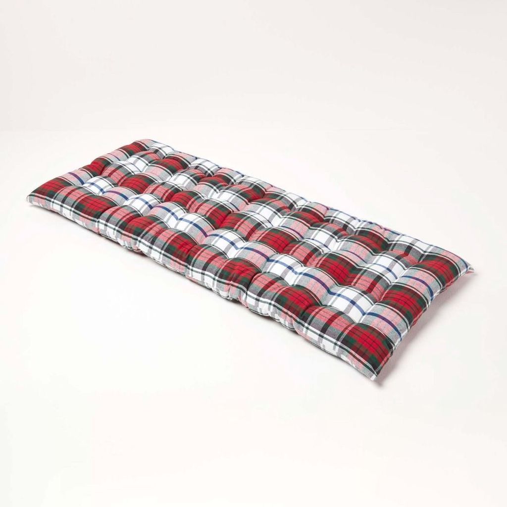 HOMESCAPES 2-Sitzer Bankauflage Macduff mit Schottenmuster, 100% Baumwolle
