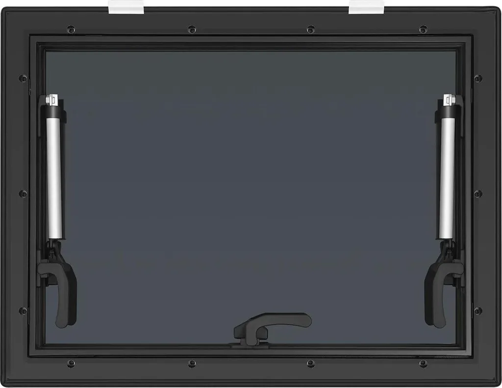Fenêtre à battant caravane 65x50 cm en alliage aluminium noir