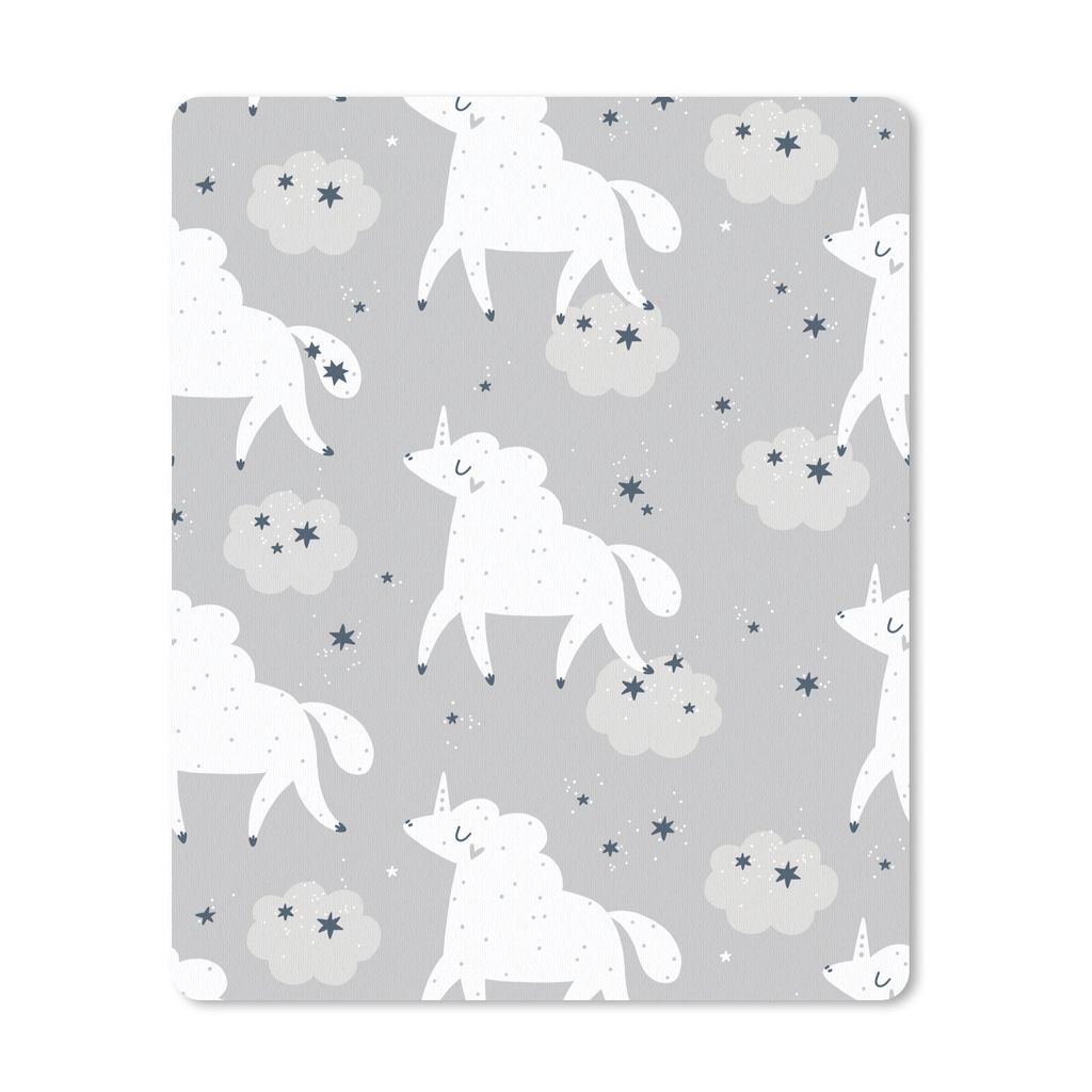MuchoWow Mauspad Mousepad Mädchen - Einhorn - Muster 19x23 cm - Mousepads - Maus Mat - Pad - Mausunterlage - Mauspads - Spielen
