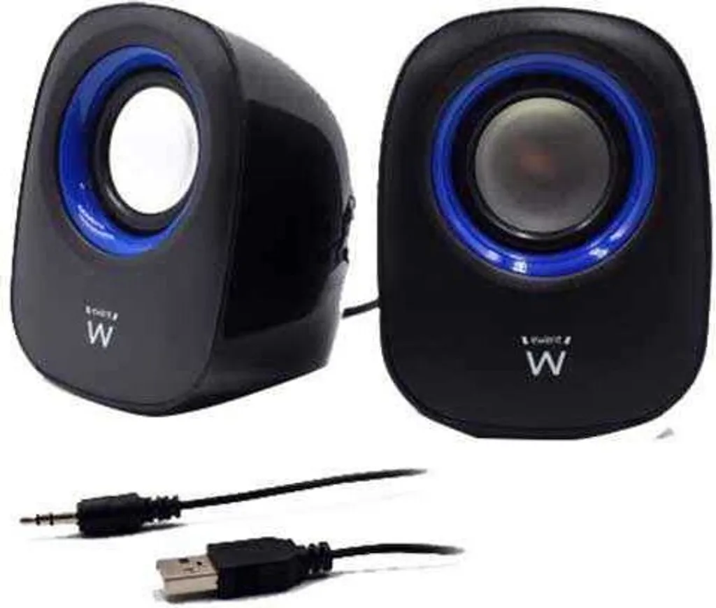 Ewent EW3501 Haut-parleurs PC 2.0 Filaire 5W Noir 100-20000Hz Compacts