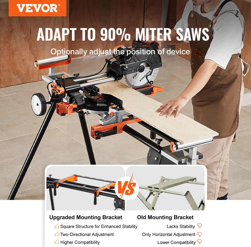 Établi de sciage universel VEVOR - Support réglable pour scie à onglet - 2