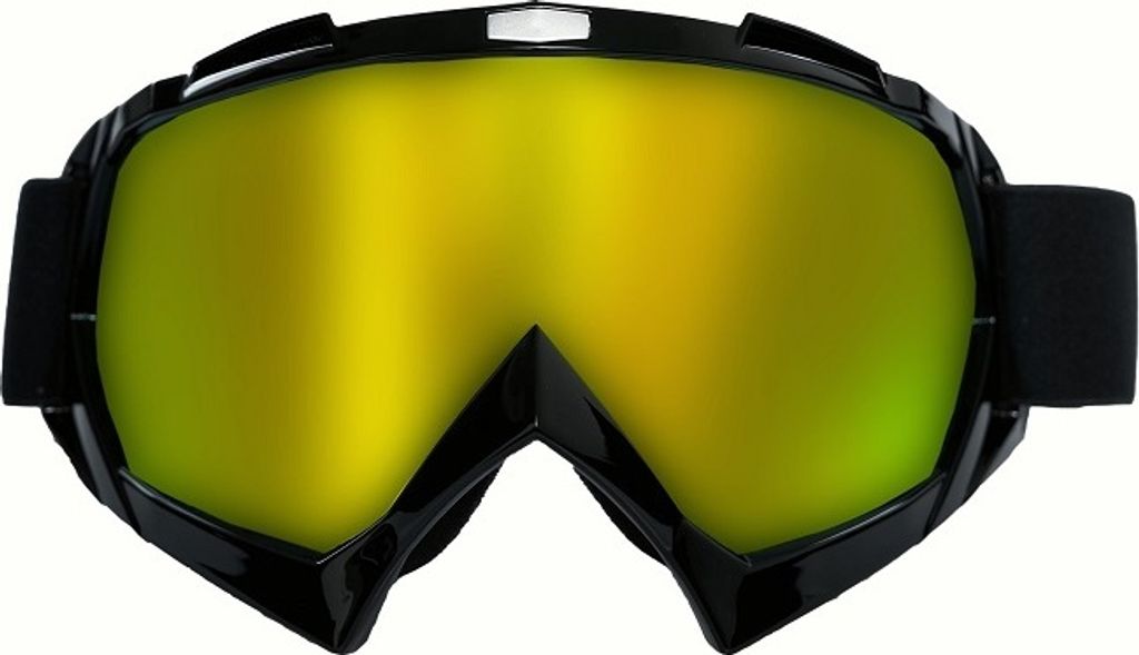 Motocross Brille schwarz mit goldenem Glas