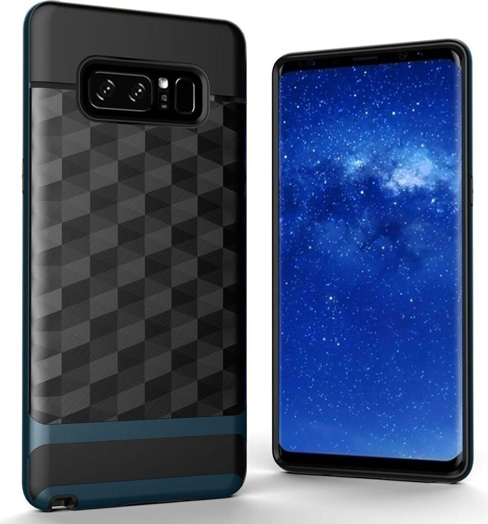 Hülle für Samsung Galaxy Note 8 Backcover Case Handy Schutzhülle - Cover 3D Prisma Design Navy Blau