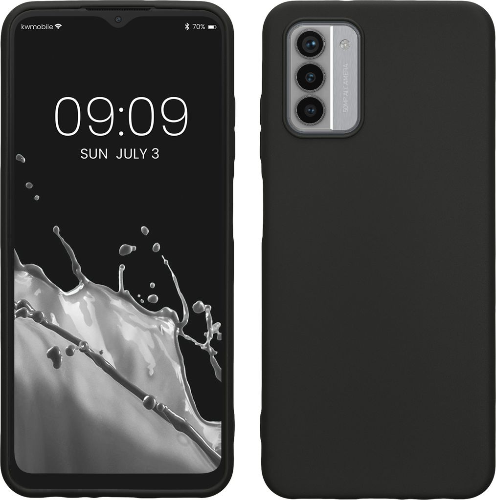 kwmobile Hülle kompatibel mit Nokia G42 5G Hülle - weiches TPU Silikon Case - Cover geeignet für kabelloses Laden - Schwarz