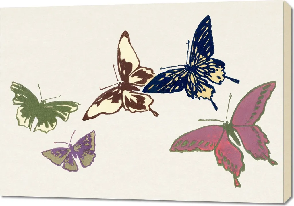 Quadro 100x70 Butterfly 21 Sekka Giapponese Vintage: Tela Salotto Arredo