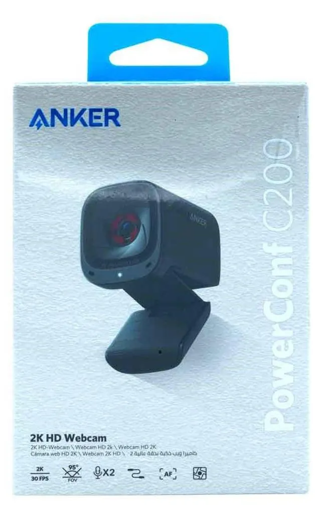 Anker PowerConf C200 Webcam 2K Anti-Bruit Solution Vidéo Qualité